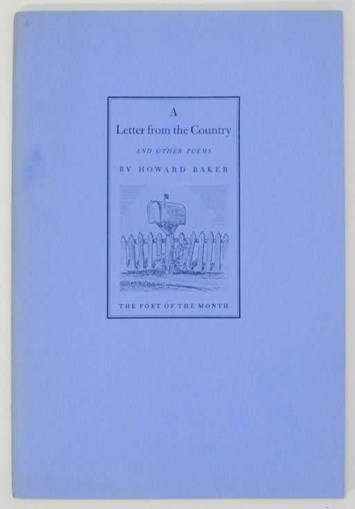 Item #164620 A Letter from The Country and Other Poems. Howard BAKER.