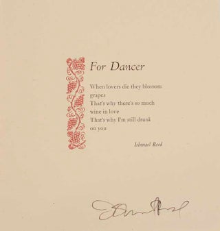 Item #164682 For Dancer (Signed Broadside). Ishmael REED