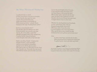 Item #164772 Blue Writes a Mysterious and Haunting Song (Signed Broadside). Gilbert SORRENTINO
