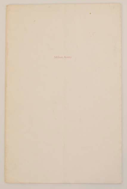 Item #165241 Milton Avery: Works on Paper. Milton AVERY.