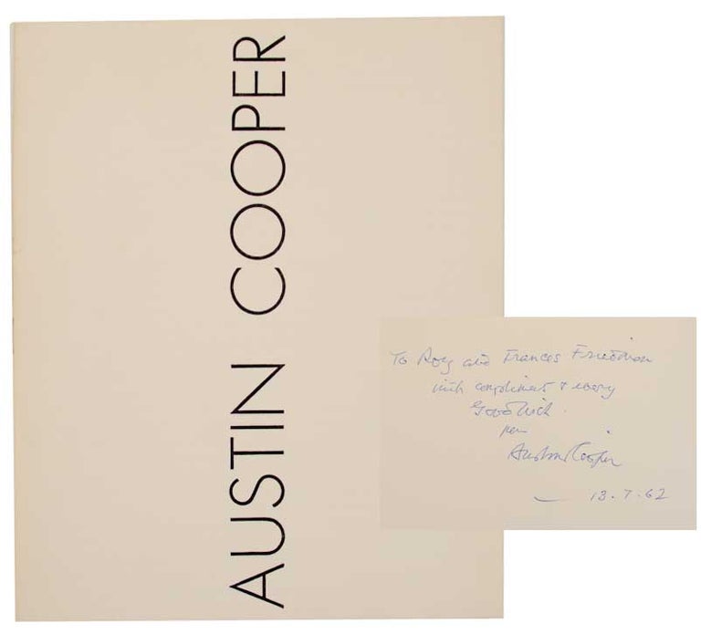 Item #166086 Austin Cooper (Signed First Edition). Austin COOPER, Herbert Read.