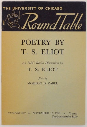 Item #168316 Poetry by T.S. Eliot. T. S. ELIOT, Marton D. Zabel