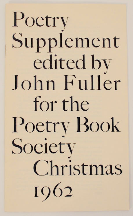 Item #169633 Poetry Supplement. John FULLER, Edwin Morgan Francis Hope, GEorge Keithley, Robert Conquest, Donald Finkel, Philip Roberts, Ian Hamilton, Saul Touster.