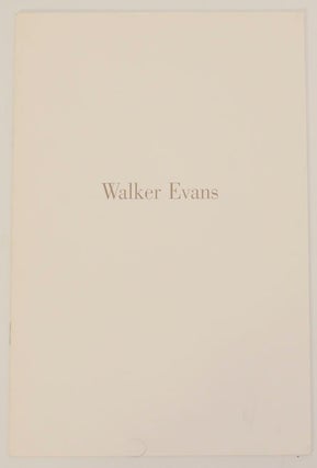 Item #169997 Walker Evans: Photographs 1930-1971. Walker EVANS