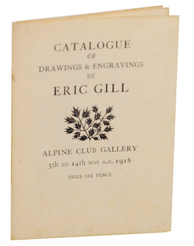 Item #170736 Catalogue of Drawings & Engravings By Eric Gill. Eric GILL.