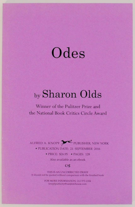 Item #170747 Odes. Sharon OLDS.