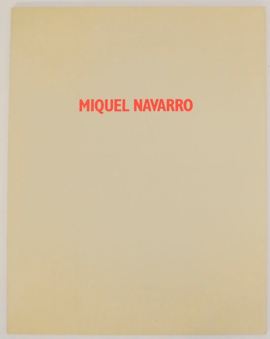 Item #170755 Miquel Navarro. Miquel NAVARRO, Kevin Power.