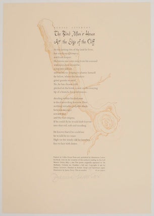 Item #170762 The Blind Man's House At The Edge of The Cliff (Signed Broadside). Denise LEVERTOV