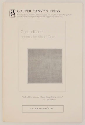 Item #170902 Contradictions. Alfred CORN