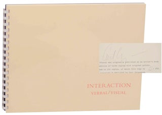 Item #171298 Interaction Verbal/Vision (Signed First Edition). Carl CHIARENZA, Estelle Jussim