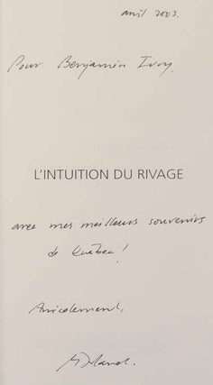 L'Intuition Du Rivage (Signed First Edition)