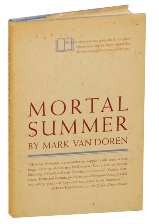 Item #171621 Mortal Summer. Mark VAN DOREN.