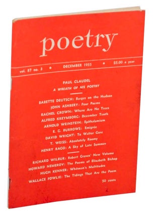 Item #172032 Poetry Magazine, Volume 87, Number 3, December 1955. Henry RAGO, John Ashbery...
