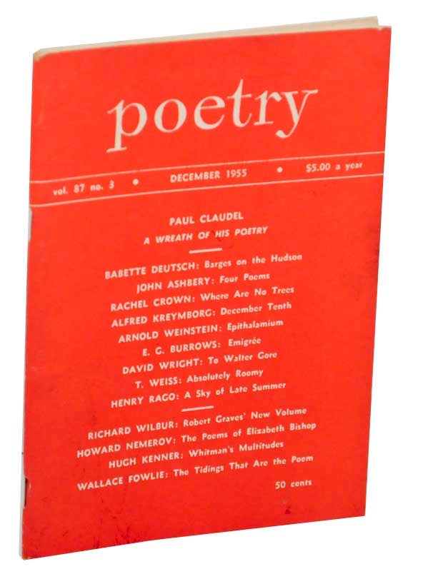 Item #172032 Poetry Magazine, Volume 87, Number 3, December 1955. Henry RAGO, John Ashbery Paul Claudel, Wallace Fowlie, Howard Nemerov, Richard Wilbur, Babettte Deutsch.