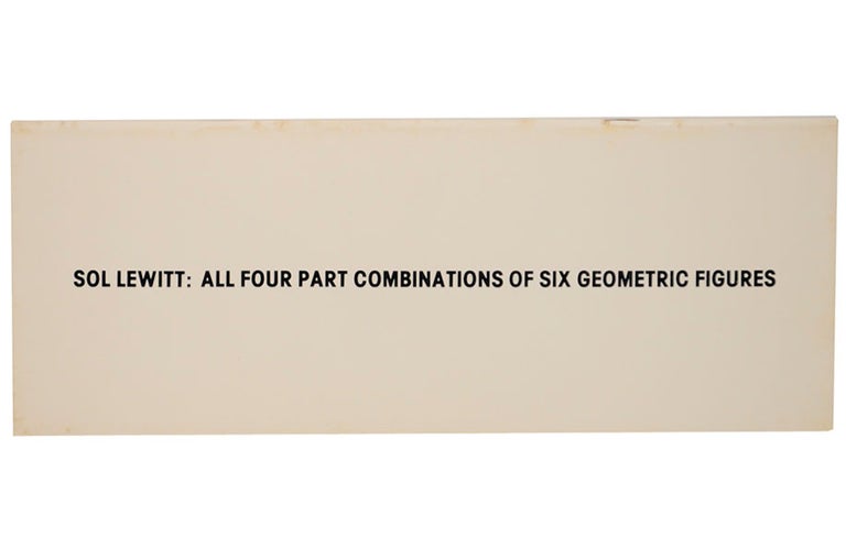 Item #172066 Sol Lewitt: All Four Part Combinations of Six Geometric Figures. Sol LEWITT.