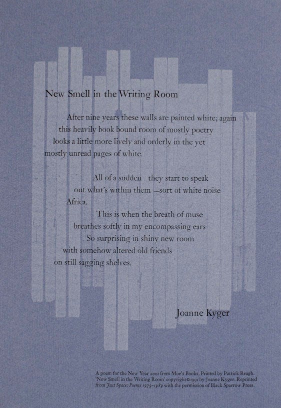 Item #173095 New Smell in the Writing Room. Joanne KYGER.