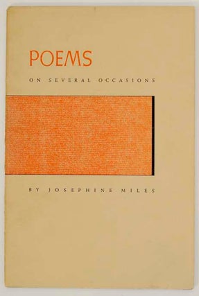 Item #173259 Poems on Several Occasions. Josephine MILES