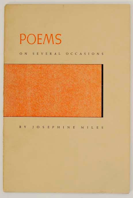 Item #173259 Poems on Several Occasions. Josephine MILES.