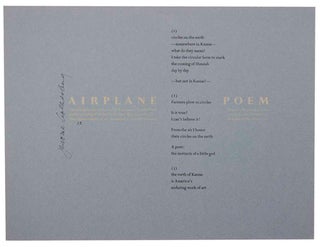 Item #173307 Airplane Poem (Signed Broadside). Jerome ROTHENBERG
