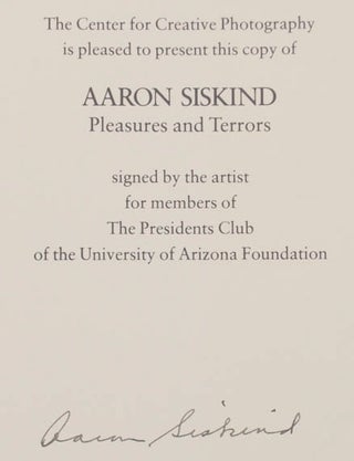 Pleasures and Terrors (Signed First Edition)