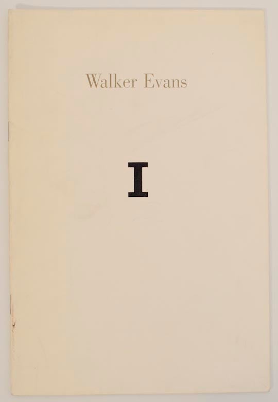 Item #173872 Walker Evans I. Walker EVANS.