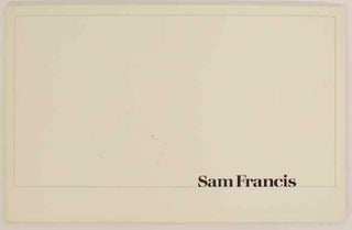 Item #173972 Sam Francis: Paintings. Sam FRANCIS, Nicholas Wilder