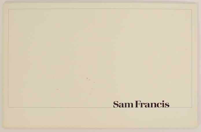 Item #173972 Sam Francis: Paintings. Sam FRANCIS, Nicholas Wilder.