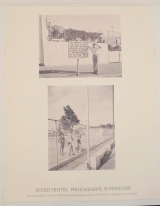 Item #174148 Roger Mertin: Photographs, Summer 1978. Roger MERTIN