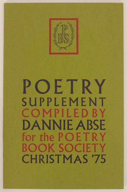 Item #174892 Poetry Supplement Christmas 1975. Dannie ABSE.