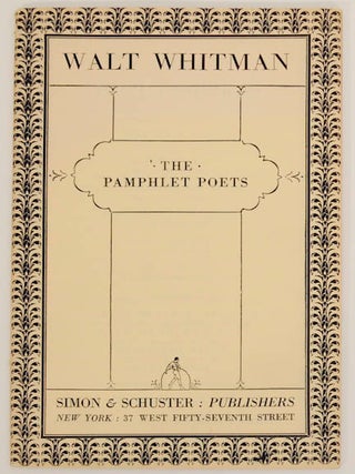 Item #175558 The Pamphlet Poets Series. Walt WHITMAN
