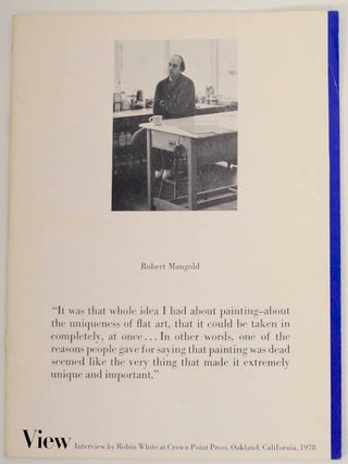 Item #175774 View Vol. 1 No. 7 Robert Mangold. Robert MANGOLD, Robin White