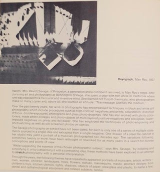 Two Generations of Photographs: Man Ray and Naomi Savage