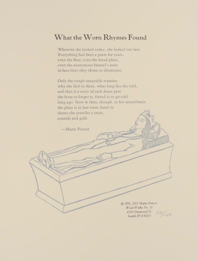 Item #176401 What the Worn Rhymes Found. Marie PONSOT.