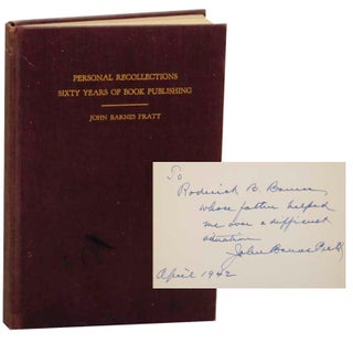 Item #176549 Personal Recollections Sixty Years of Book Publishing (Signed First Edition)....