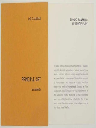 Item #176702 Principle - Art: A Manifesto. Pic G. ADRIAN