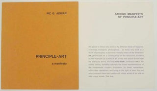Item #176702 Principle - Art: A Manifesto. Pic G. ADRIAN