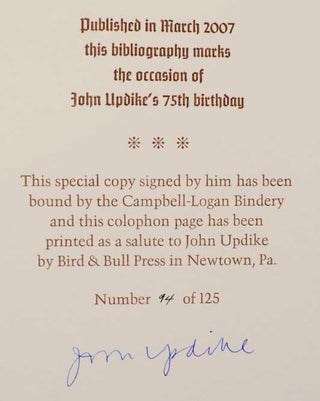 John Updike: A Bibliography of Primary and Secondary Materials (Signed Limited Edition)