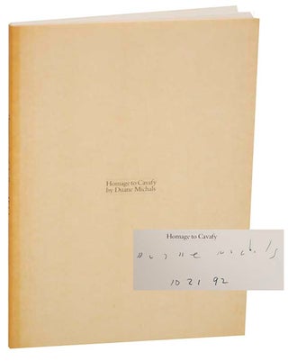 Item #178634 Homage To Cavafy (Signed First Edition). Duane MICHALS