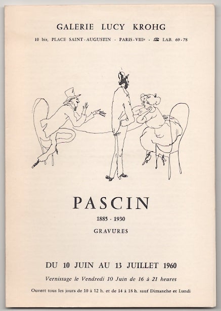 Item #179289 Pascin 1885 - 1930 Gravures. Jules PASCIN.