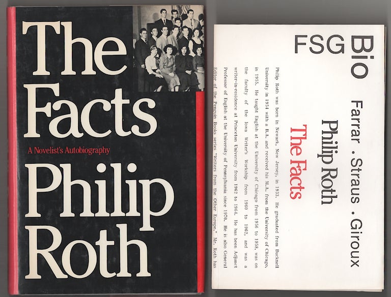 Item #180572 The Facts: A Novelist's Autobiography. Philip ROTH.