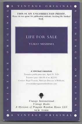 Item #180617 Life For Sale. Yukio MISHIMA