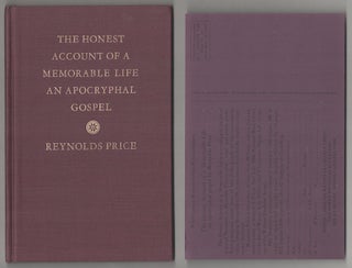 Item #180682 The Honest Account of a Memorable Life an Apocryphal Gospel. Reynolds PRICE