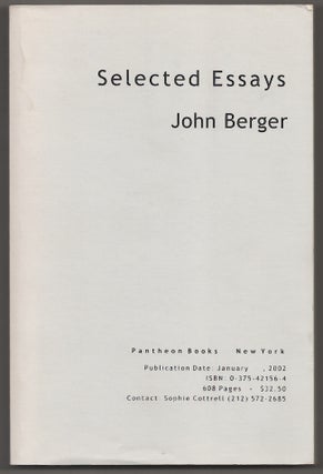 Item #180693 Selected Essays. John BERGER