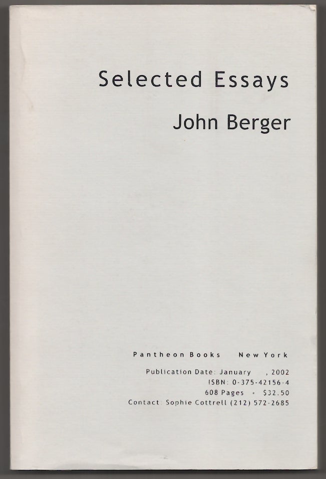 Item #180693 Selected Essays. John BERGER.