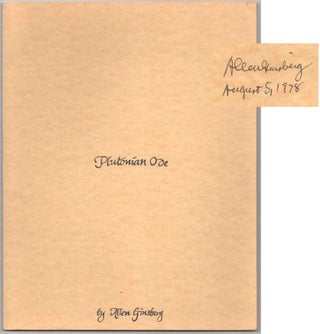 Item #181672 Plutonian Ode (Signed First Edition). Allen GINSBERG