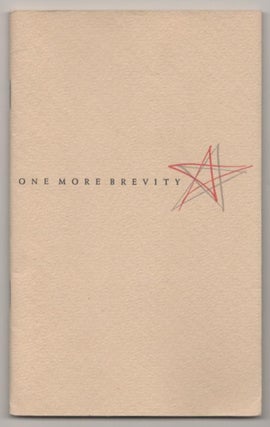 Item #182203 One More Brevity. Robert FROST