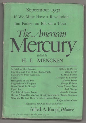 Item #183403 The American Mercury September 1932. H. L. MENCKEN, Dorothy Thomas Jack Conroy