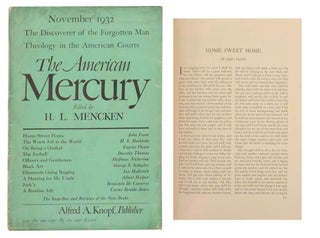 Item #183677 The American Mercury November 1932. H. L. MENCKEN, Benjamin De Casseres John Fante