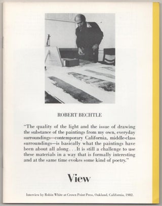 Item #184280 View: Vol. IV No. 1 Spring, 1982 - Robert Bechtle. Robin WHITE, Robert Bechtle
