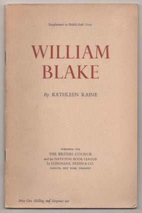Item #185525 William Blake. Kathleen RAINE